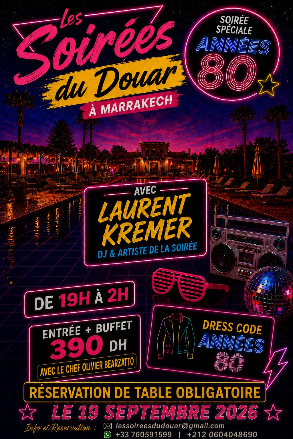 soirée année 80 domaine du Douar